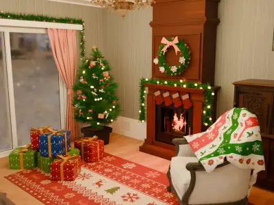 Christmas Room 3D model purchase