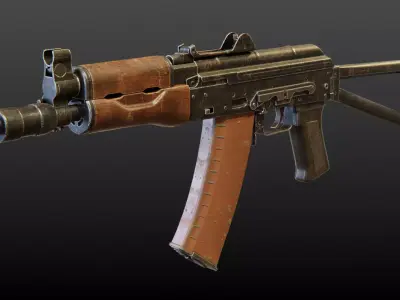 AKS-74U Submachine Gun Low-poly 3D model