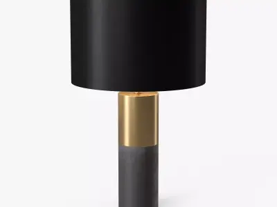 Polina Cement and Gold Industrial Table Lamp 3D model