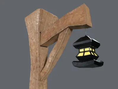 Low Poly Street Lamp Low-poly 3D model