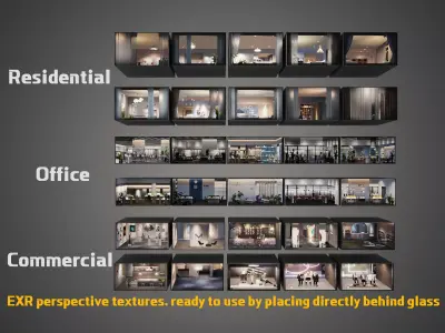 Modular Architectural Section Pack  Low-poly 3D model