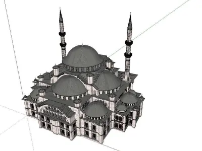 Architecture-Religion-God-Culture-Temple-057 mosque with dome 3D model