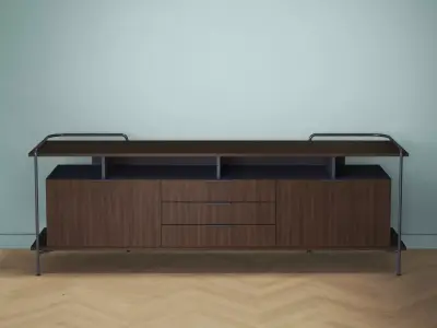 Alando 2 Doors Sideboard with Metal Frame 3D model