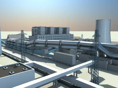 Thermal Power Plant 3D model