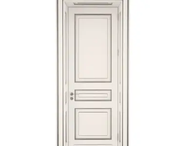 Classic Door white with patina 3D model