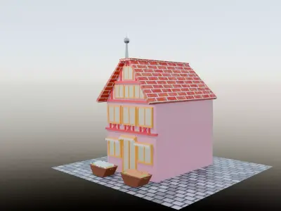 European Building Free low-poly 3D model