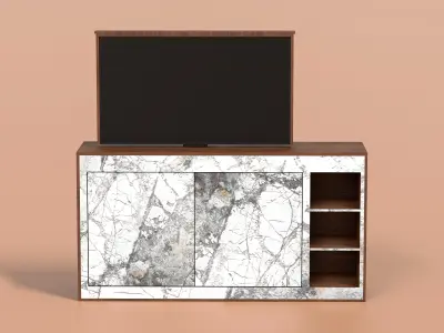 tv stand wood 3D model