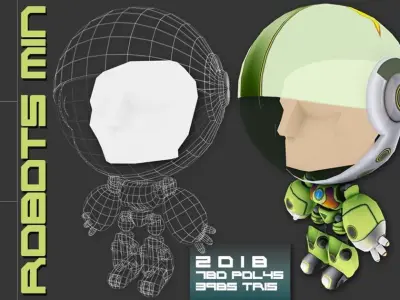 ROBOTS MIN Low-poly 3D model