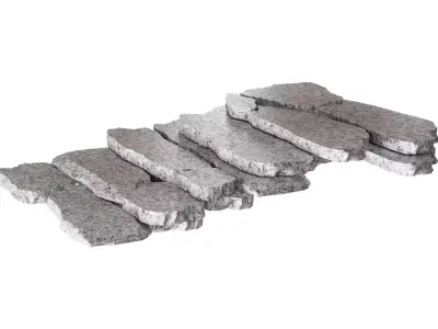 Granite steps 3D model
