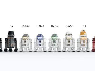 R2D2 and other astromech - Star Wars 3D model