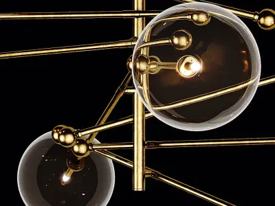 Restoration Hardware GLASS GLOBE MOBILE 8-ARM CHANDELIER 79 3D model