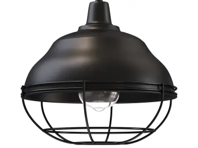 Levi 10 Industrial Farmhouse Iron LED Pendant - Jonathan Y 3D model