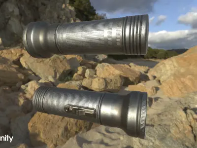 Soviet Flashlight Low-poly 3D model