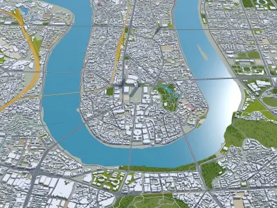 Liuzhou Guangxi China 30km AI Low-poly 3D model