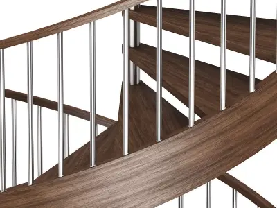 Wooden Spiral Stairs 1 3D model