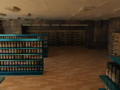 Supermarket interior 3D model