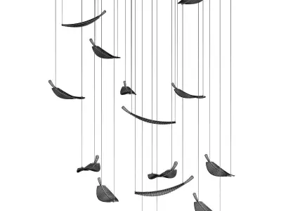 LEAF LED CHANDELIER Low-poly 3D model