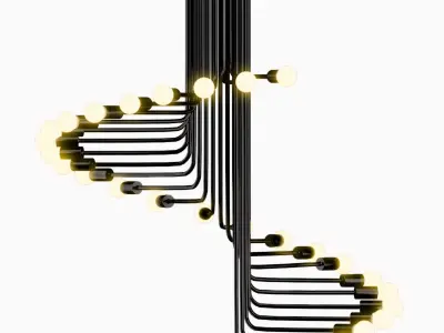 Elanis Spiral Chandelier 3D model