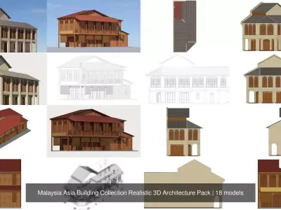 Malaysia Asia Building Collection Realistic 3D Architecture Pack