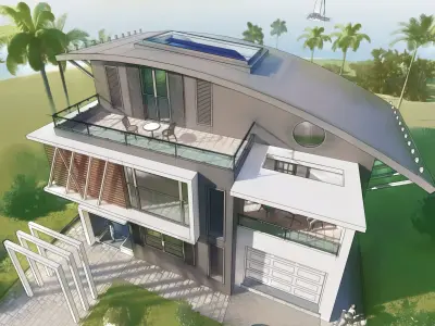 AMAZING 3D VILLA Low-poly 3D model