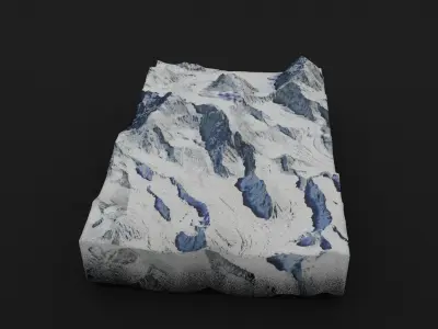 Saser Kangri Low-poly 3D model