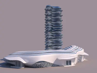 0114 - Organic Skyscraper 3D model
