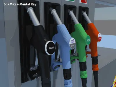 Fuel Dispenser Q8 Brand 3D model
