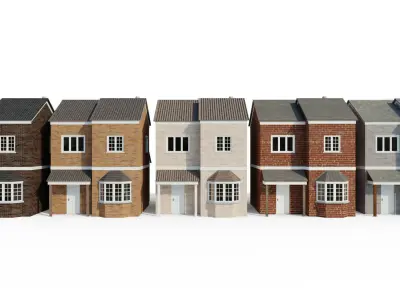 Modular English Housing Low-poly 3D model