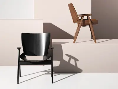 Shell Wood Armlounge 3D model