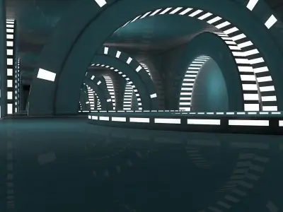 Sci Fi Tunnel 3D model 19