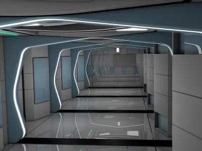 Sci Fi Corridor Futuristic Corridor 3D model