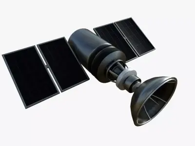 Satellite D06 Steel Black - SciFi Space Design Low-poly 3D model