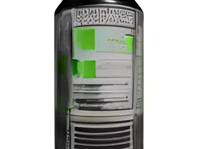 Aluminum Beverage Can with Glowing Label Low-poly 3D model