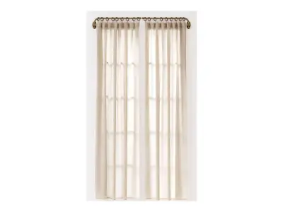 Curtain HE-No 08 Curtain With Swing Arm Rods 02 3D model