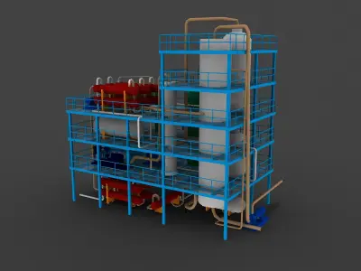 refinery unit hydrocracker 3D model
