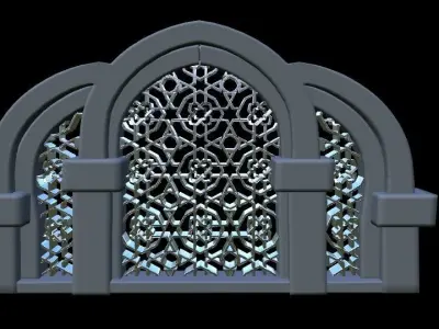 Mosque window design Free 3D model