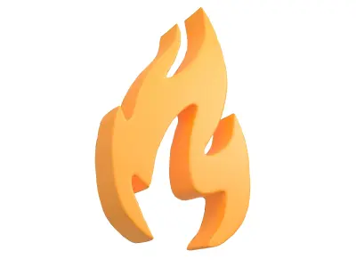 Fire Symbol v3 004 Low-poly 3D model
