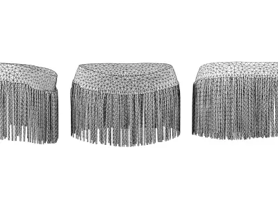 Fringe Skirt Coverup Low-poly 3D model