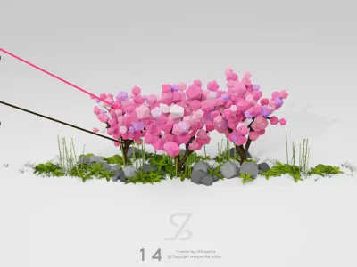 Cherry Blossom Tree Free low-poly 3D model