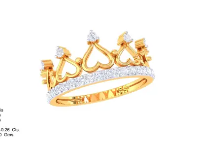  Women Crown Ring MTL 3dm STL OBJ FBX Details 3D print model purchase