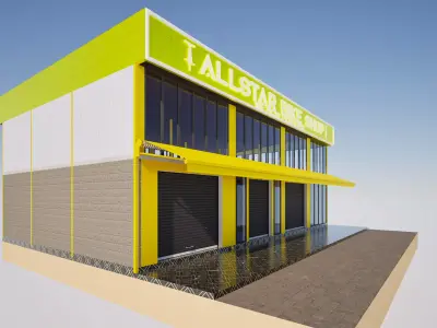 Retail Store Exterior Low-poly 3D model