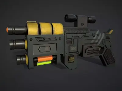 Sci Fi Concept Ray Gun Low-poly 3D model
