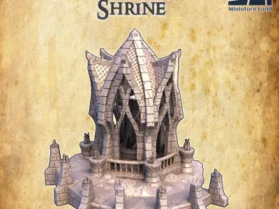 Elven Shrine Tabletop Terrain 28 mm 3D print model