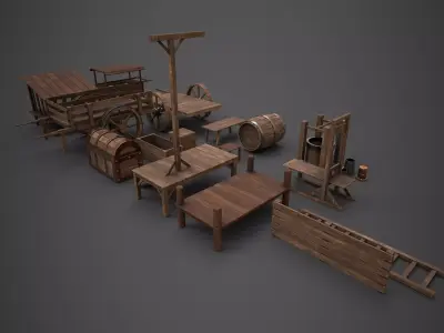 Wood Props Collection one 3D model