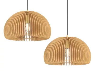 Wood Down Lighting Pendant  Low-poly 3D model