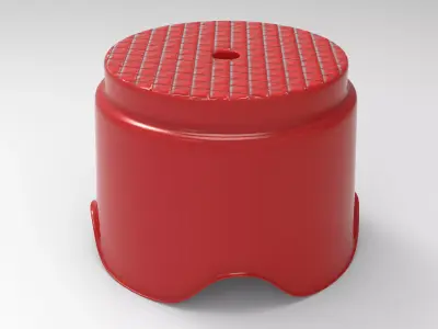 Plastic Stool Low-poly 3D model