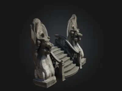 Naga Staircase Fantasy  Serpentine Elegance in Mythical  3D model