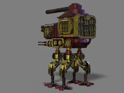 sci fi steampunk Spider tank 3D model