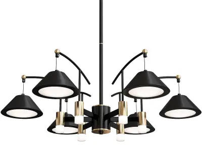 Ardis modern chandelier gold 3D model
