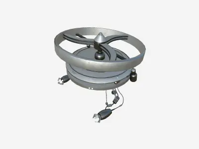 Flying Robot I01 Steel Bright - SciFi Character Design Low-poly 3D model